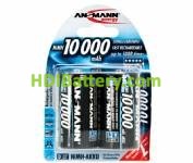 Batería recargable cilíndrica NI-MH ANSMANN LR20/MONO D 10000mAh