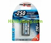 Batería recargable 9V MI-MH ANSMANN 6F22/9V