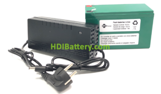 Pack Batería Litio ion Samsung 14,8V 7Ah + BMS + Cargador 16,8V 1A