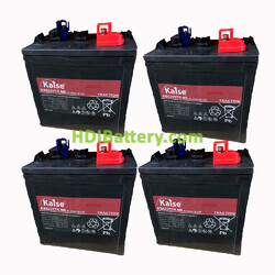 Pack de 4 Baterías de Tracción Kaise KB6225TR 24V 225Ah