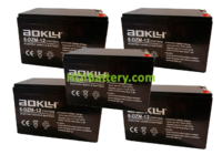 Kit de 5 Bateras AGM AOKLY POWER 6DZM12 60V 12Ah 