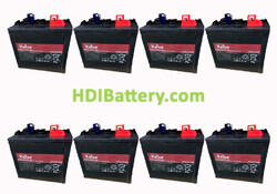 Conjunto de 8 Baterías de Tracción Kaise KB6225 48V 225Ah