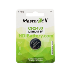 Pila de Bot�n Litio Mastercell CR2430B 3V Bl�ster 