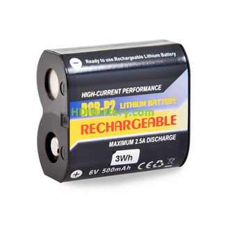 Bater�a recargable para c�mara digital R-CRP2 6V 500mAh LiFePO4