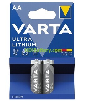 VARTA-6106/2B varta blister 2 pilas profesional litio aa ultra lithium  2900mah purpura plata