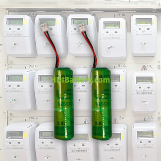 2 Pilas Litio SAFT LS14500 3.6V 2600mAh con Cableado para Contadores de Agua y Gas